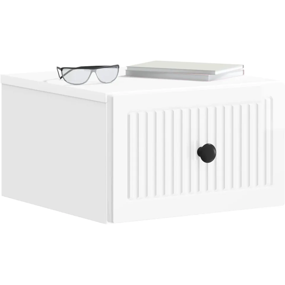 vidaXL Wandbeugel Bedkast 2 st Hoogglans Wit 33 x 34,5 x 20 cm