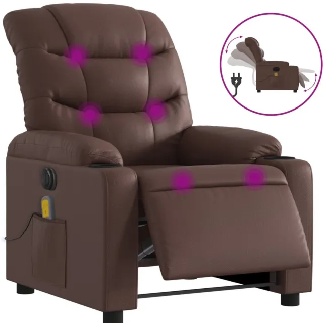 vidaXL Massagestoel - verstelbaar - elektrisch - kunstleer - bruin