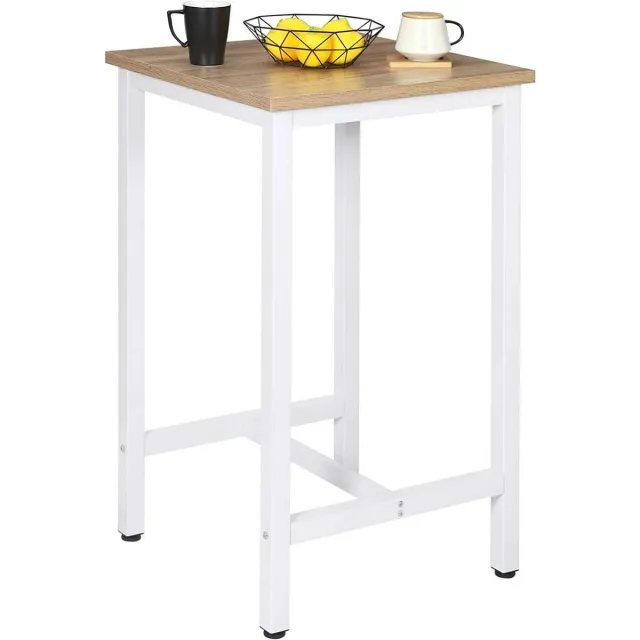 Bolt Edge Bartafel - Licht Eiken - Vierkant - 60x60x100cm - Hout & Metaal