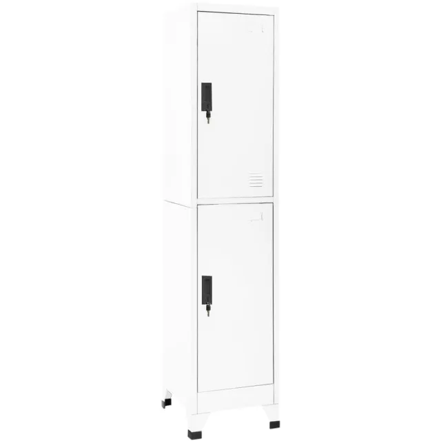 vidaXL Lockerkast 38x45x180 cm staal wit