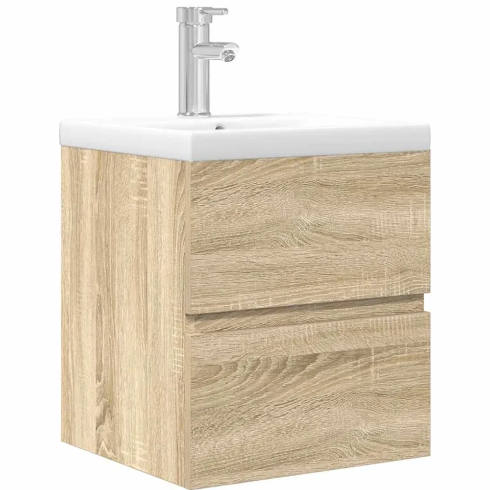 vidaXL 2-delige Badkamermeubelset bewerkt hout sonoma eikenkleurig, foto 3
