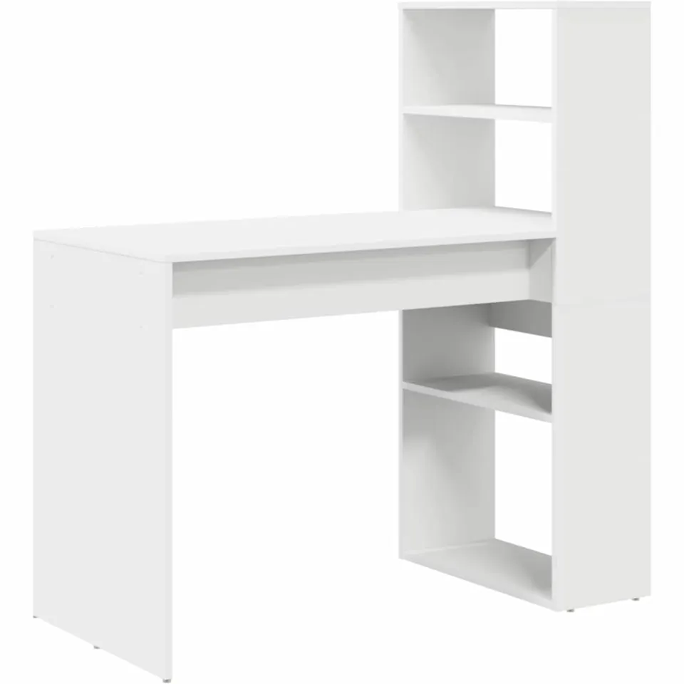 vidaXL Bureau Wit 113 x 54 x 120 cm Bewerkt hout