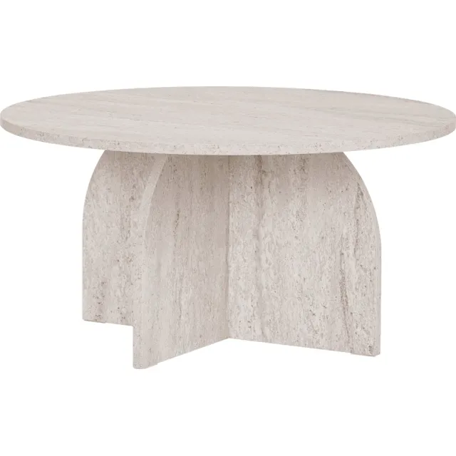 CaliCosy Salontafel met rond blad D80 cm - CLOVER Beige