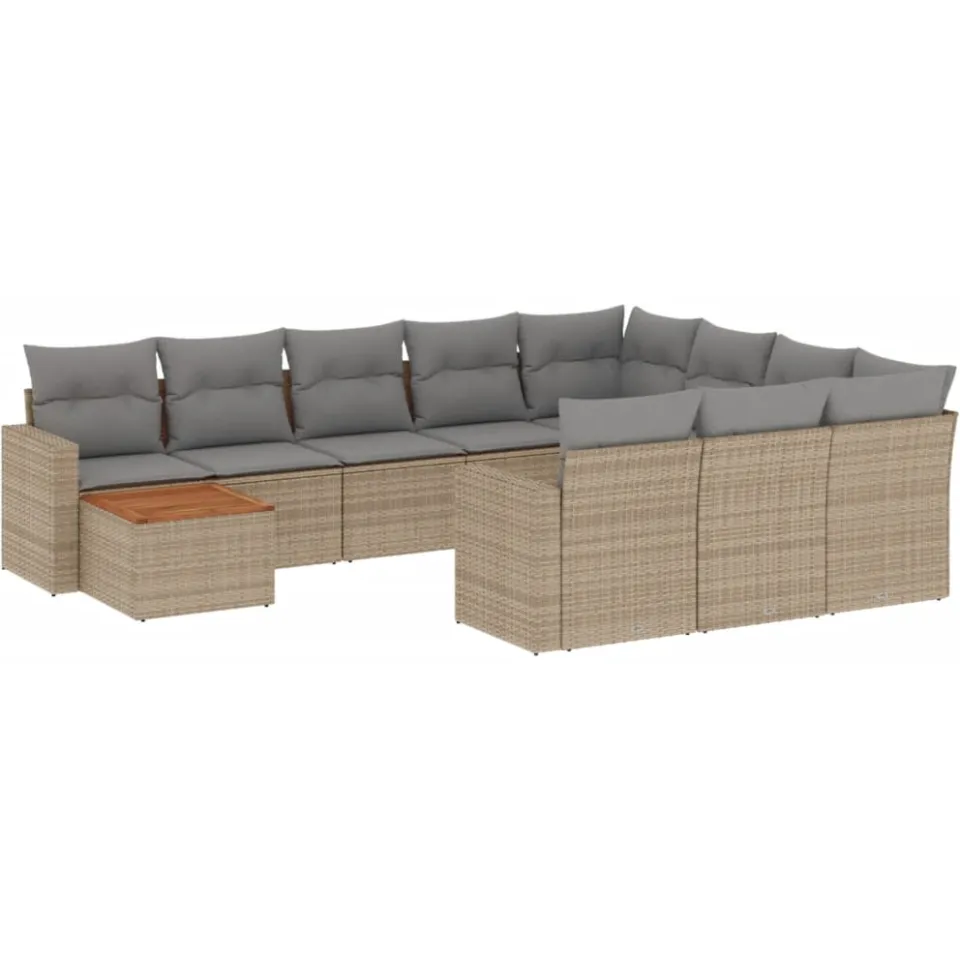 vidaXL Patio Sofa Set 10-zits Beige mix en grijs, foto 3
