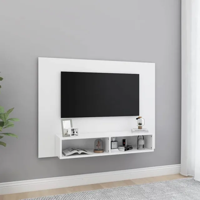 vidaXL Tv-wandmeubel 120x23,5x90 cm bewerkt hout wit, foto 2