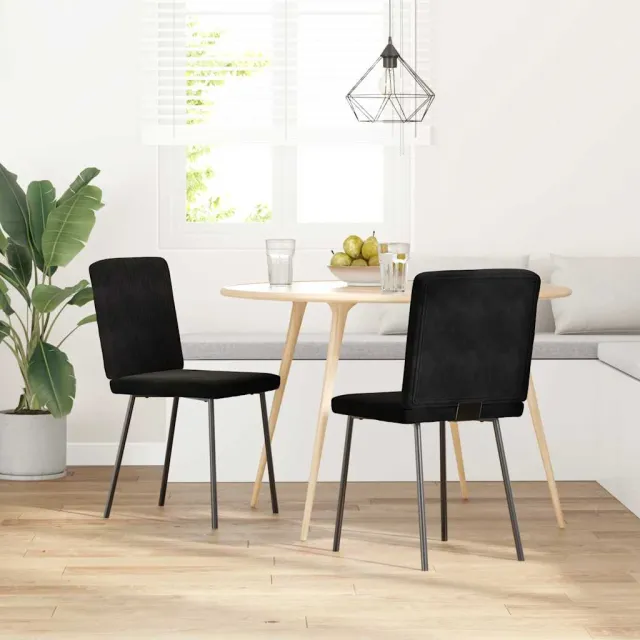 vidaXL Eetkamerstoelen 2 st fluweel zwart, foto 2