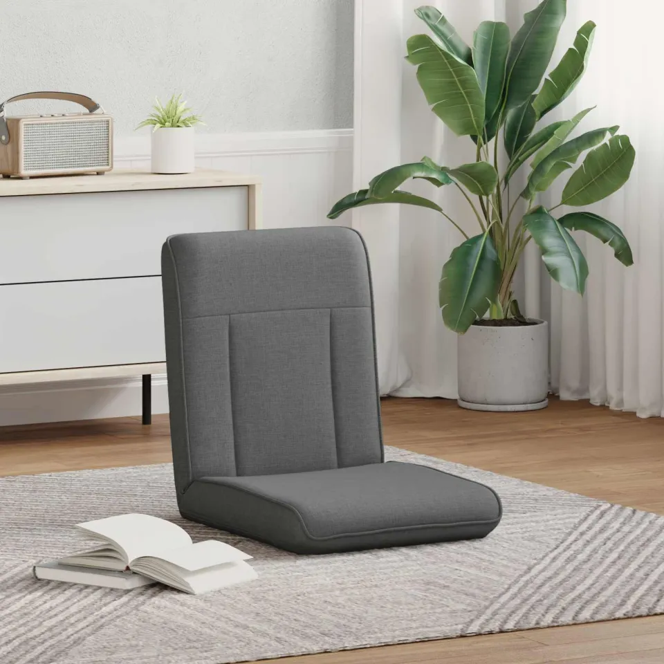 vidaXL Verstelbare vlo stoelen Donkergrijs Stof, foto 3