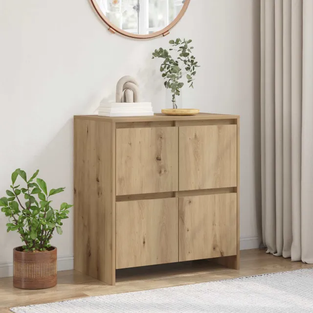 vidaXL Dressoir Artisan Eiken 70 x 41 x 75 cm Bewerkt hout Bruin