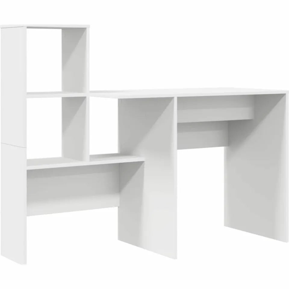 vidaXL Bureau Wit 131,5 x 50 x 106,5 cm Bewerkt hout, foto 3