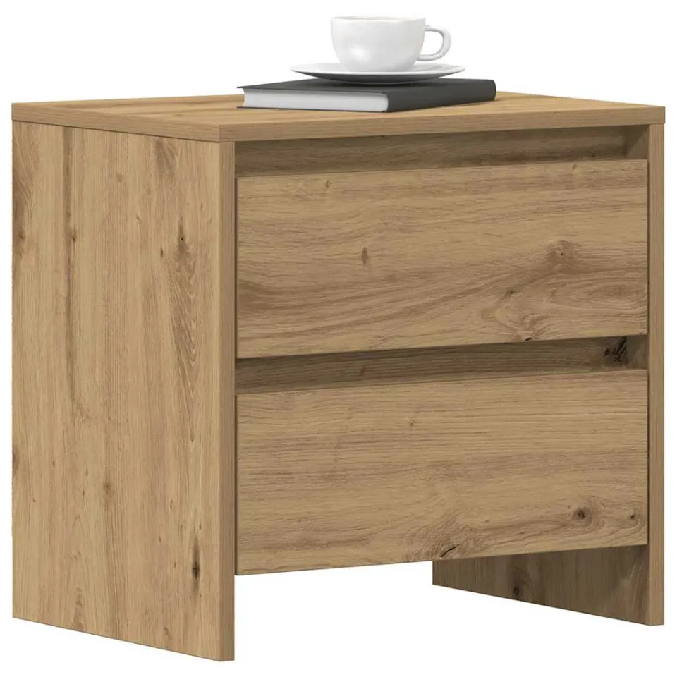 vidaXL Nachtkastje 2 st Artisan Eiken 45 x 34 x 44,5 cm Bewerkt hout Bruin