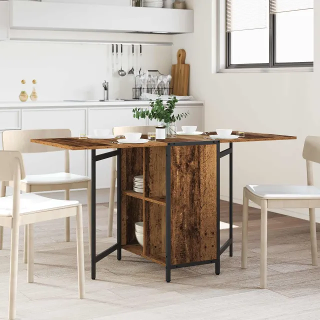 vidaXL Eettafel 144 x 60 x 75 cm Bewerkt hout Oud hout Rechthoekig Bruin