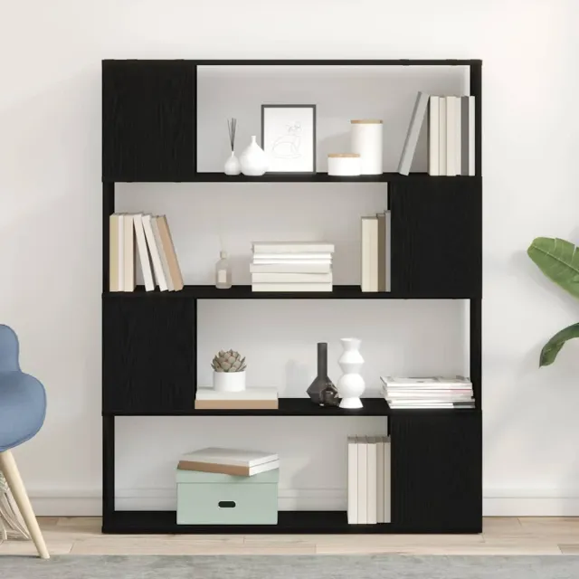 vidaXL Tv-meubelset 100 x 24 x 124,5 cm Zwart Eiken Bewerkt hout