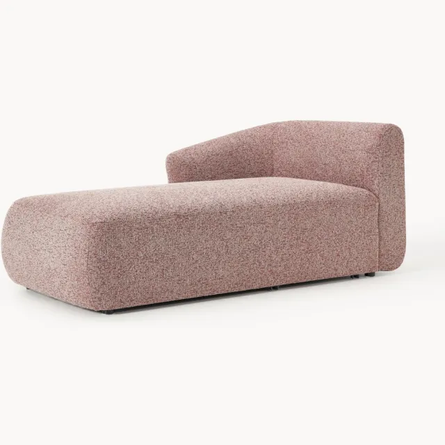 Westwing Collection Bouclé ottomane hoekmodule Sofia wijnrood