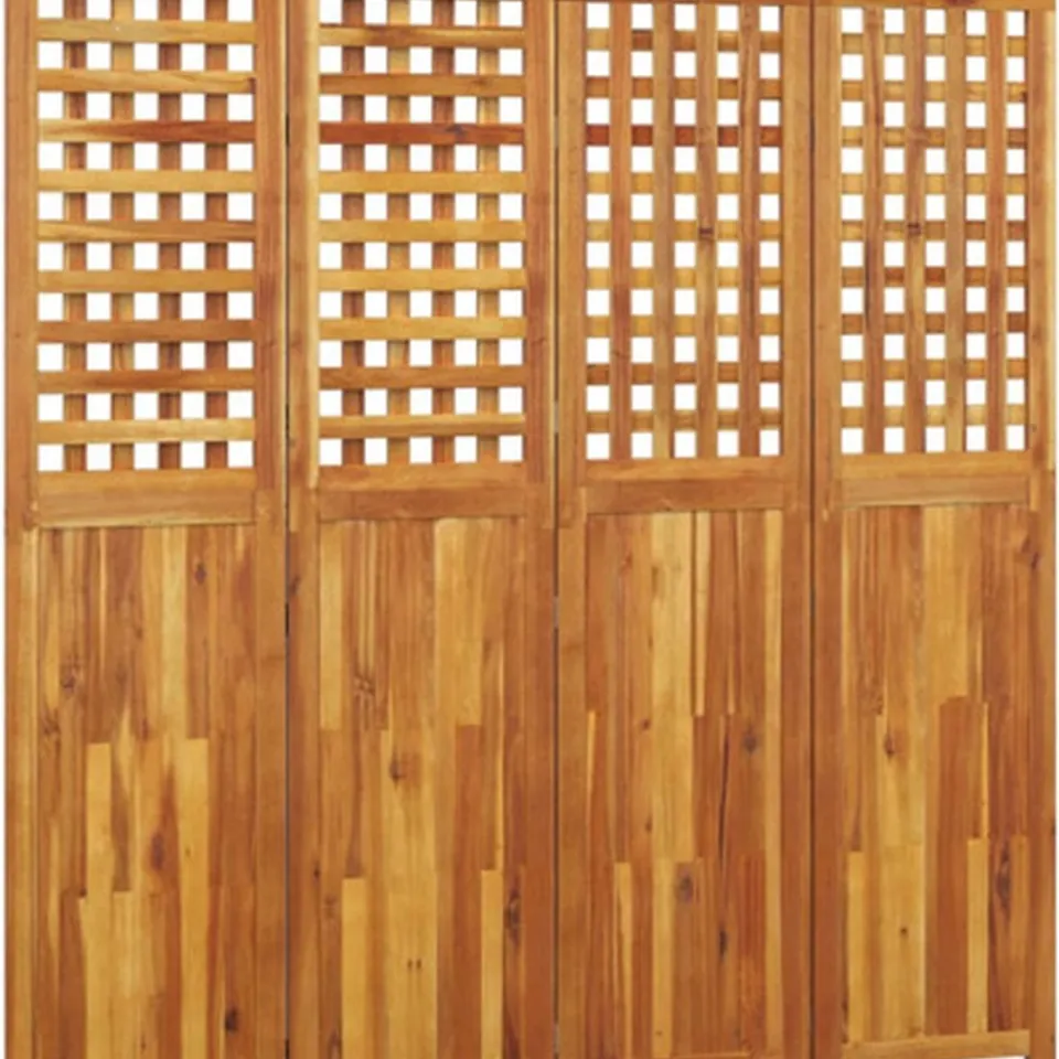 vidaXL Kamerscherm met 4 panelen 162x2x180 cm massief acaciahout bruin, foto 3