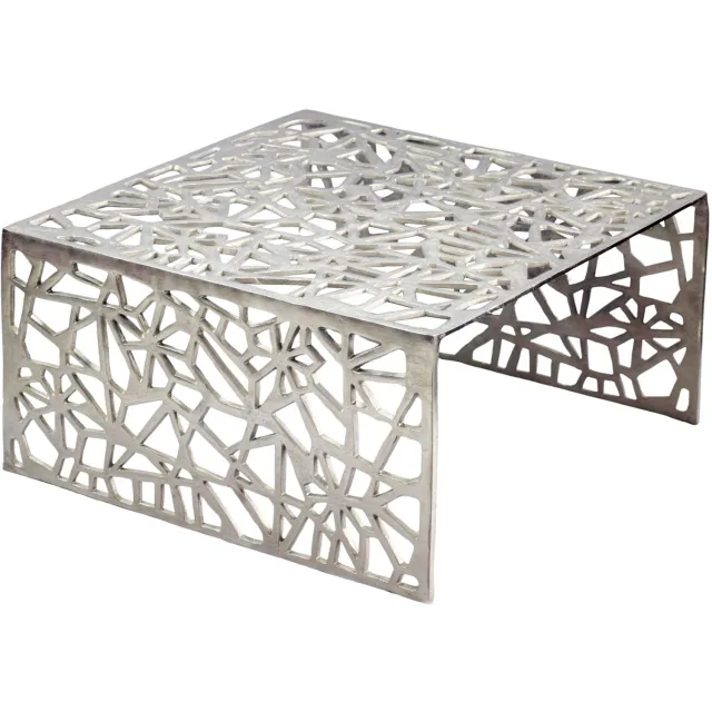 Cosmo Casa Salontafel - Aluminium - 60 x 60 x 31 cm Zilver