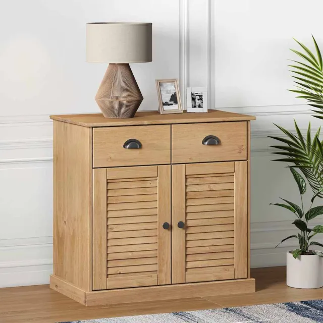 vidaXL Dressoir met lades VIGO 78x40x75 cm massief grenenhout Bruin