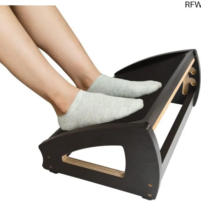RFWR Ergonomische Houten Voetsteun onder het Bureau met 3 Hoogtes, Antislip en Draagvermogen tot 181 kg Houtkleur
