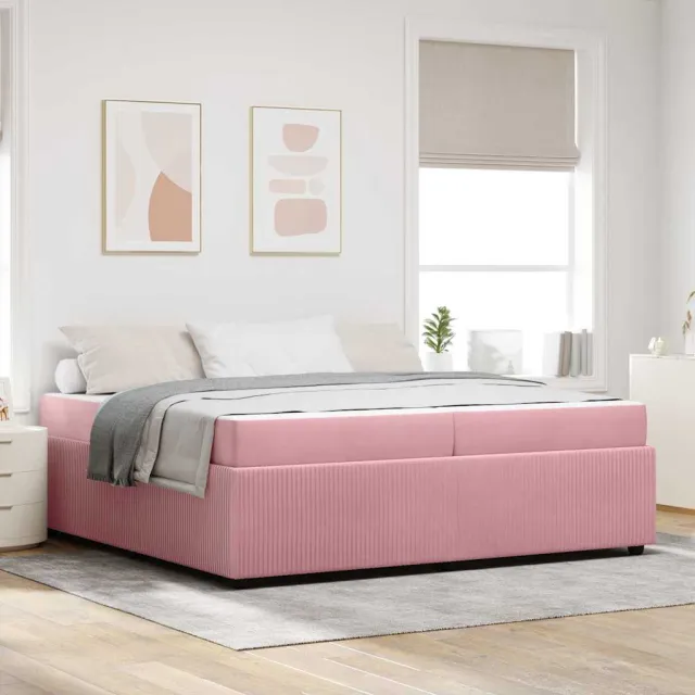 vidaXL Bedframe Roze 200 x 200 cm Stof