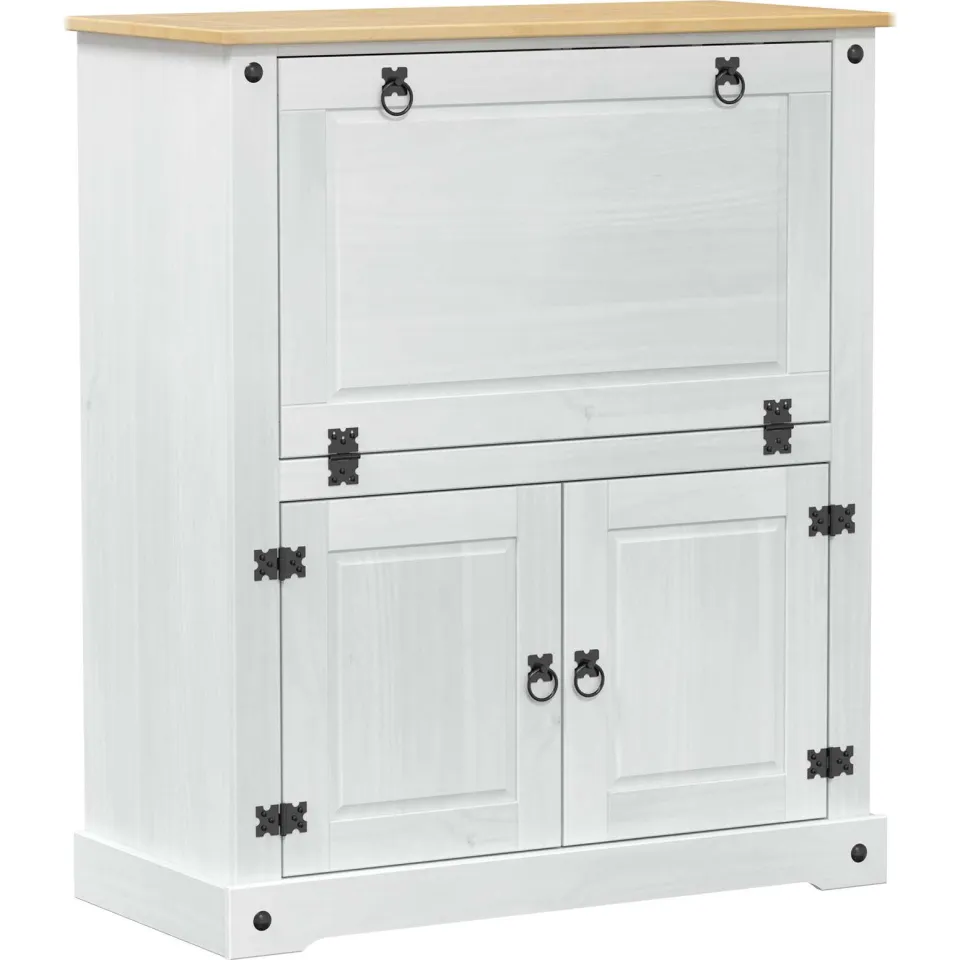 vidaXL Wijnkast Wit 97 x 45 x 114 cm Massief grenenhout, foto 3