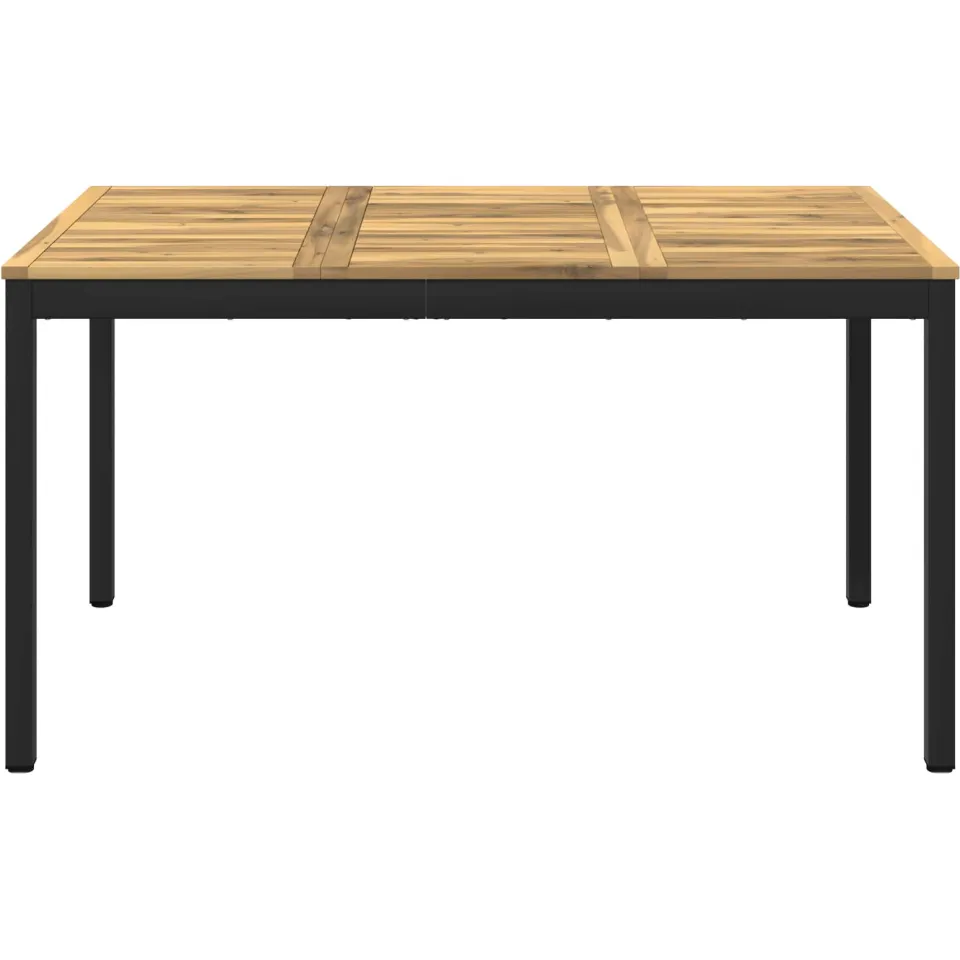 vidaXL Tuindiner tafel NAARDEN Whitewash en zwart 141 x 80,5 x 75 cm Bruin
