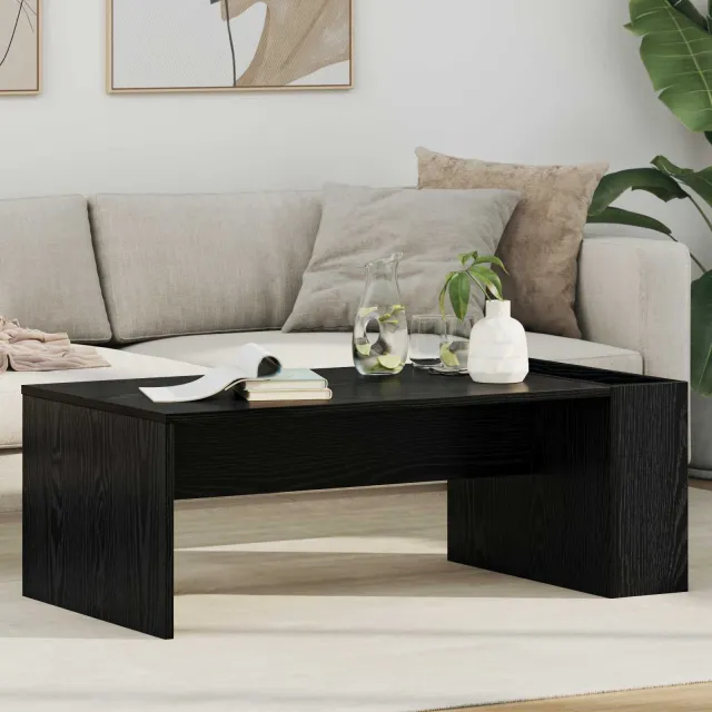 vidaXL Salontafel Zwart Eiken 95 x 50 x 34 cm Bewerkt hout
