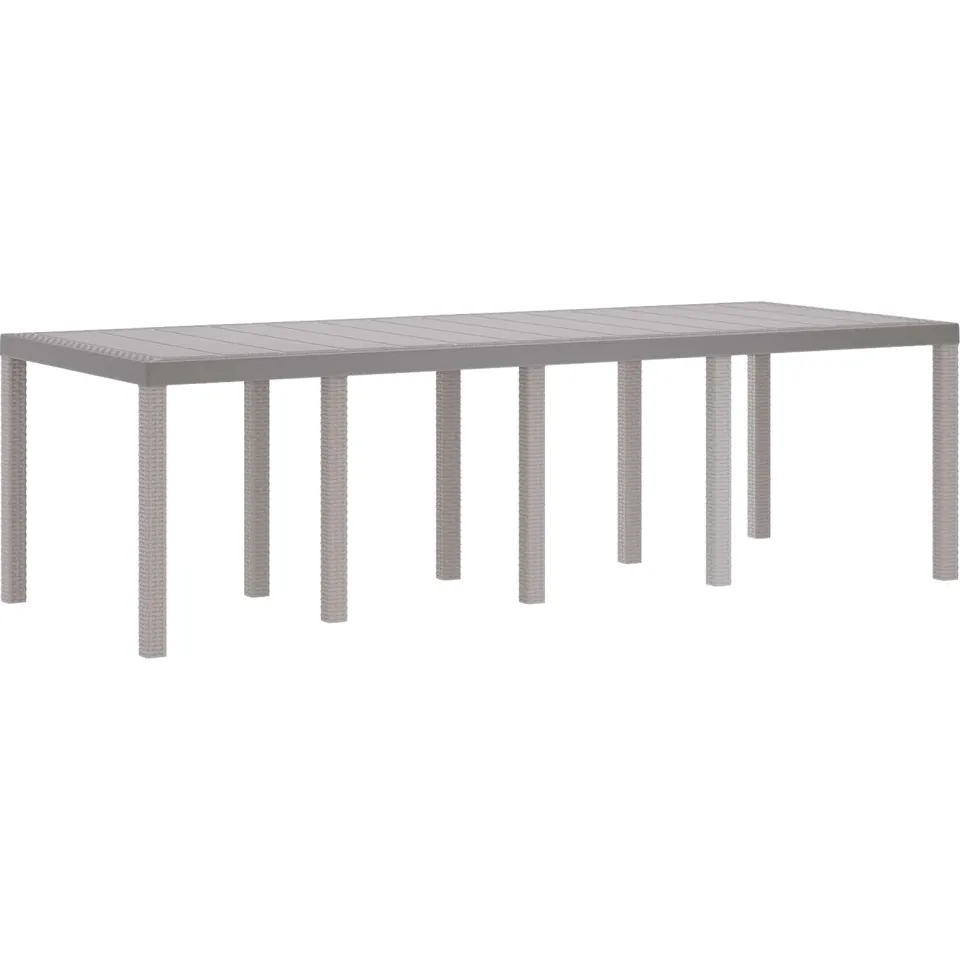 vidaXL Tuin Eetset 11 st Lichtgrijs Polypropyleen
