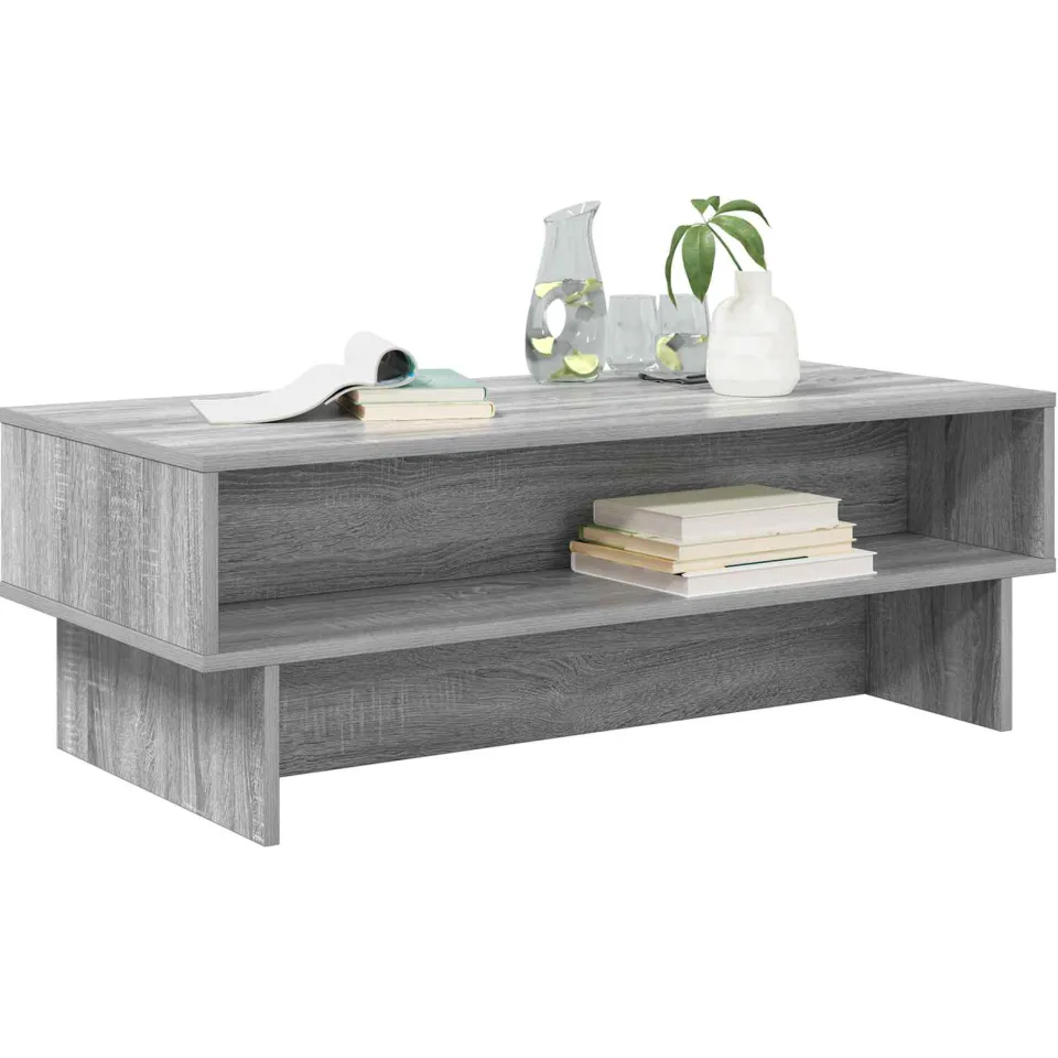 vidaXL Salontafel Grijs Sonoma 100 x 46 x 35 cm Bewerkt hout