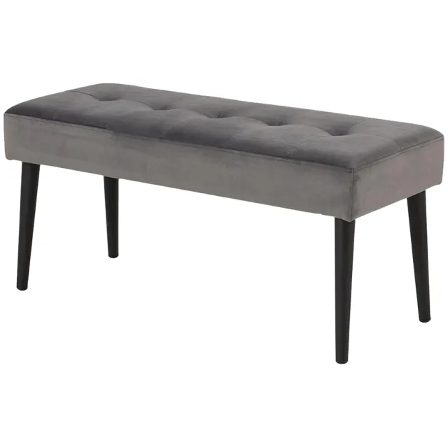 Lisomme Danique velvet bankje donkergrijs - 95 x 38 cm grijs, foto 2