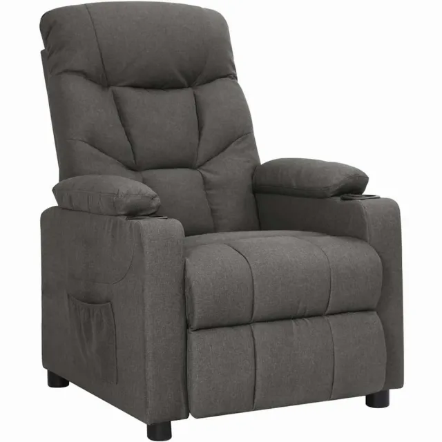 vidaXL Fauteuil verstelbaar stof donkergrijs