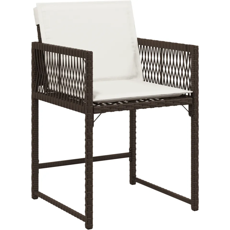 vidaXL 9-delige Tuinset met kussens poly rattan bruin