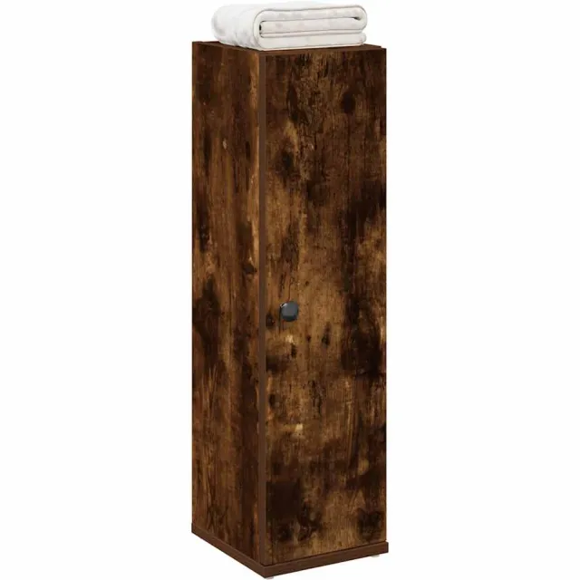 vidaXL Badkamerkast met rolhouder 20,5x22x72 cm gerookt eikenkleurig Bruin