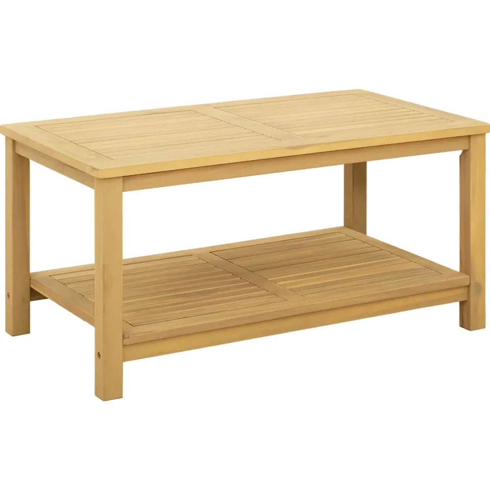 vidaXL Bijzettafel Olie naturel 90 x 50 x 45 cm Massief Acaciahout Bruin