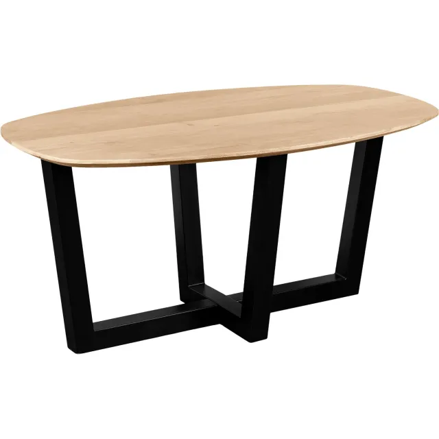 QUVIO Eettafel Sofia - Deens ovaal - 180x90 cm - W-poot - FSC® gecertificeerd mangohout - Naturel