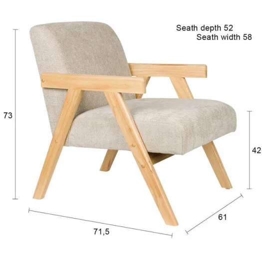 Housecraft Living fauteuil Panadero beige, foto 6