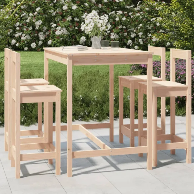 vidaXL 5-delige Barset massief grenenhout Bruin