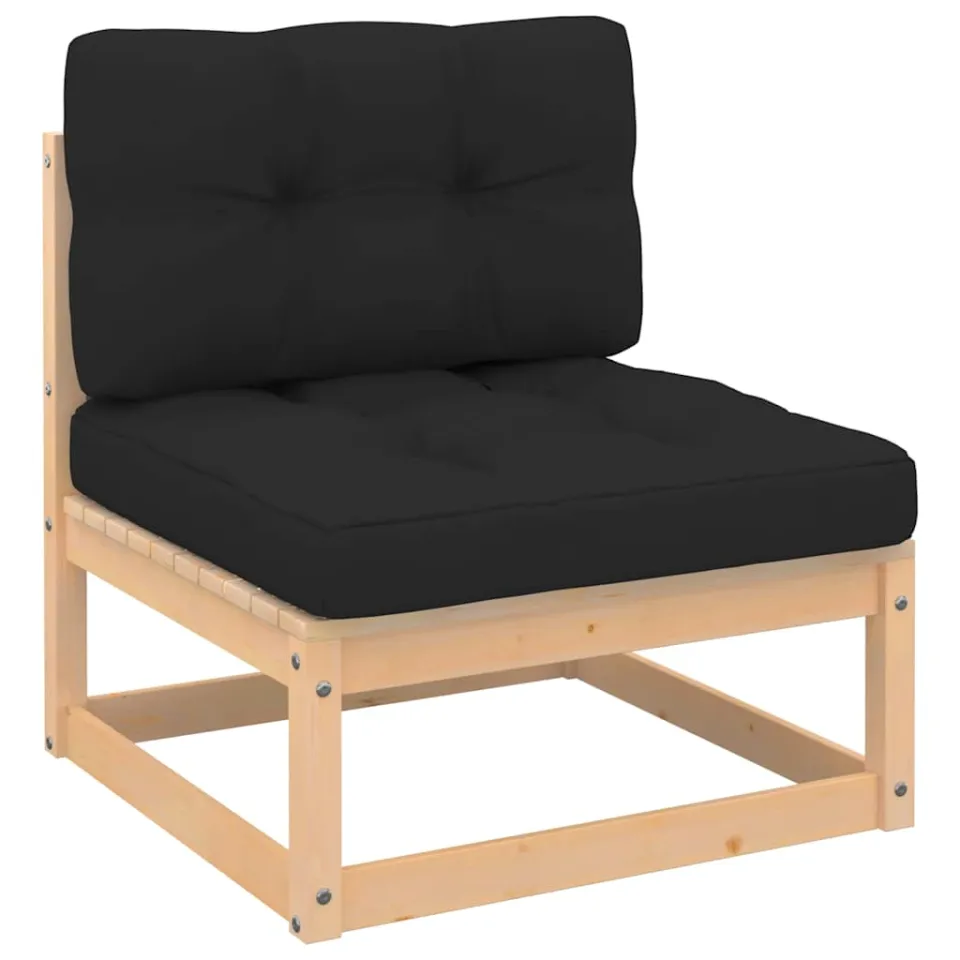vidaXL 8-delige Loungeset met kussens massief grenenhout anthraciet, foto 3