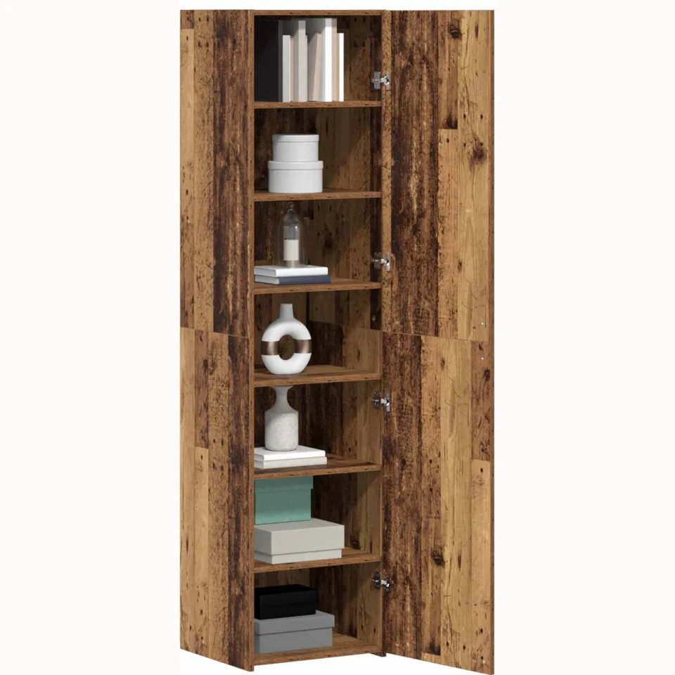 vidaXL Hoge kast Oudhout 45 x 42,5 x 185 cm Bruin