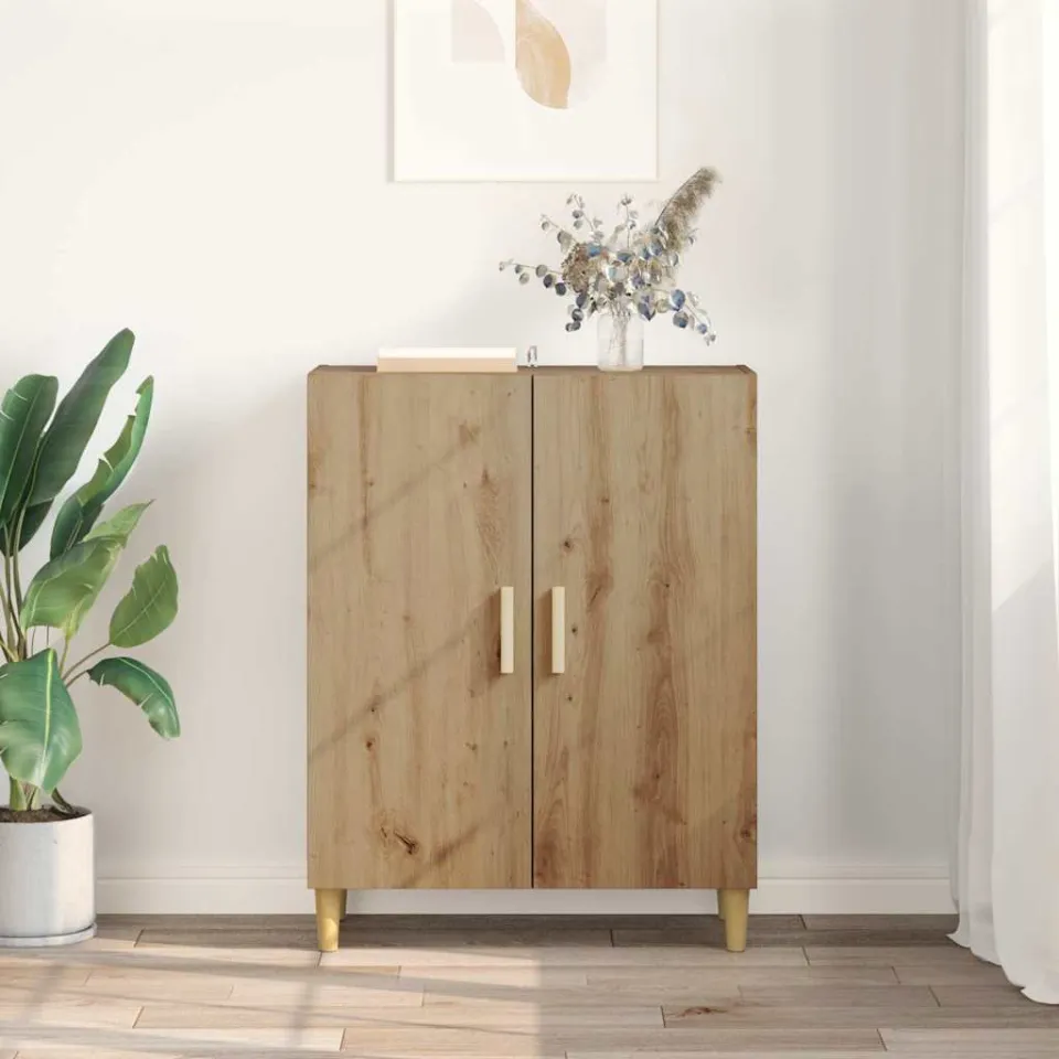 vidaXL Dressoir Artisanaal eiken 69,5 x 34 x 90 cm Bewerkt hout, foto 3