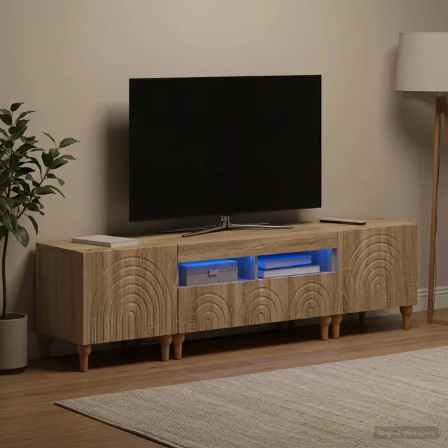 vidaXL 3-delige LED TV-kast Sonoma Eiken Bewerkt hout, foto 2