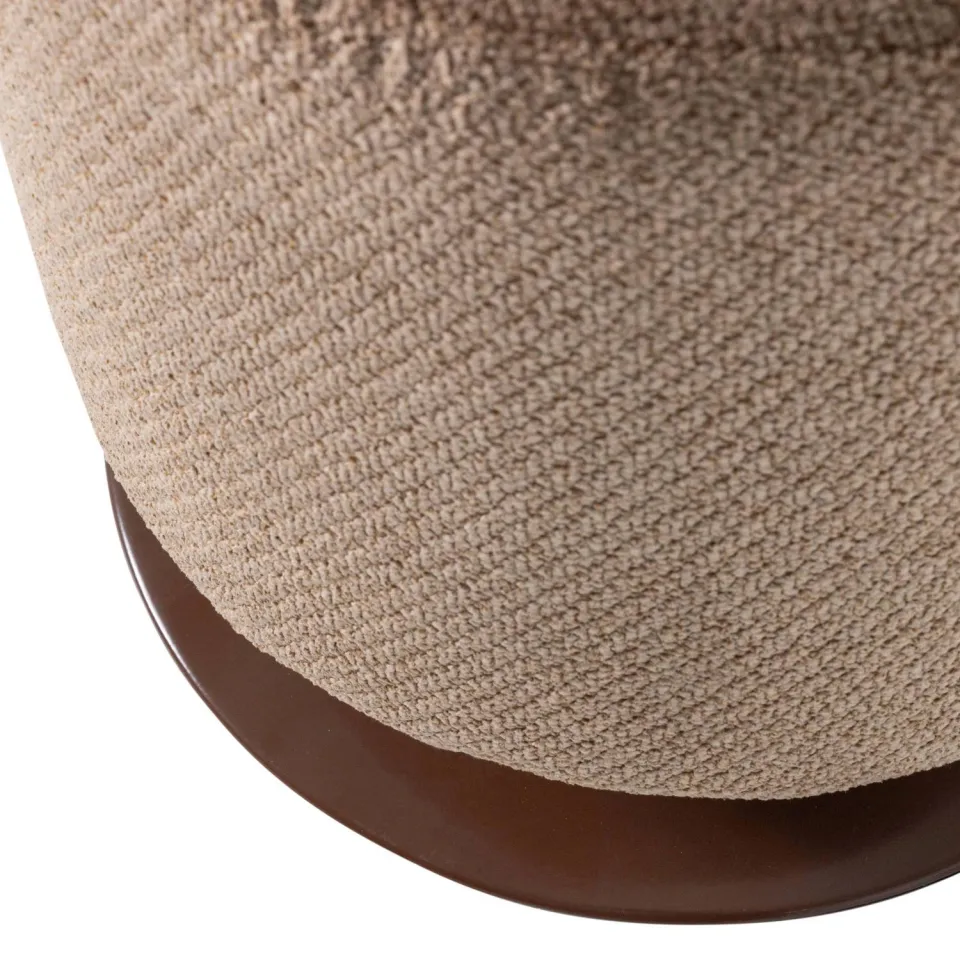 WOOOD Islen Poef Met Draaivoet - Bouclé - Lichtblauw - 47x39x39, foto 4