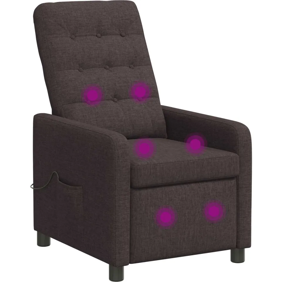 vidaXL Massage-relaxstoel Donkerbruin 65 x 93 x 102 cm Stof