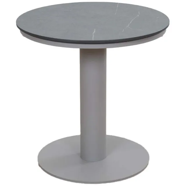 Madison Ronde loungetafel Barletta 45 cm | Desert Pearl/Camel | Kunststof & aluminium