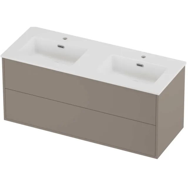 Proline Tribute Badmeubelset Porselein Elegant In Kader 120x46x54 cm Glans Wit Clay Beige