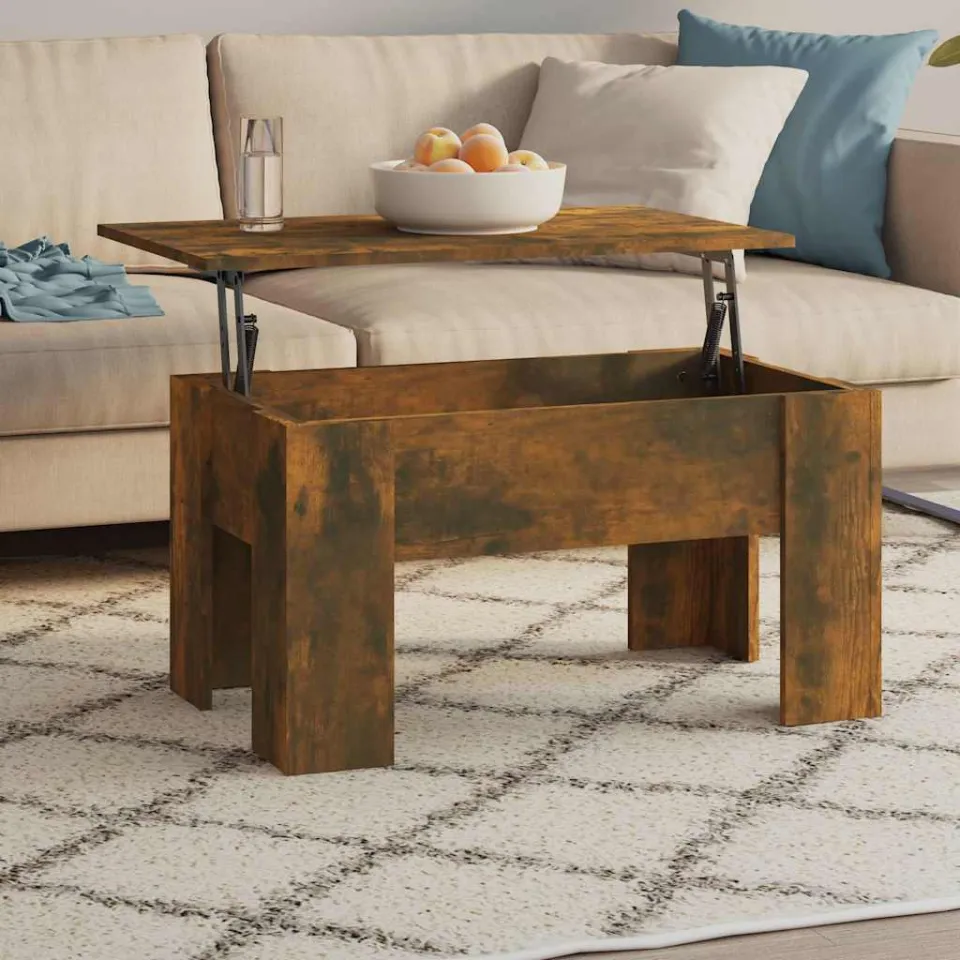 vidaXL Salontafel 79x49x41 cm bewerkt hout gerookt eikenkleurig, foto 3