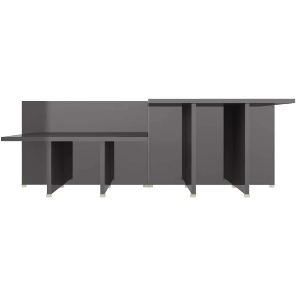 vidaXL Salontafels 2 st 111,5x50x33 cm bewerkt hout hoogglans grijs