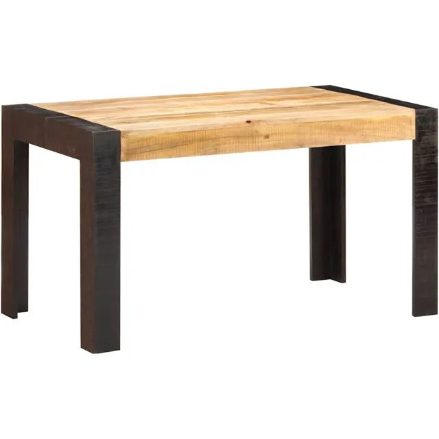 vidaXL Eettafel 140x70x76 cm massief ruw mangohout Bruin
