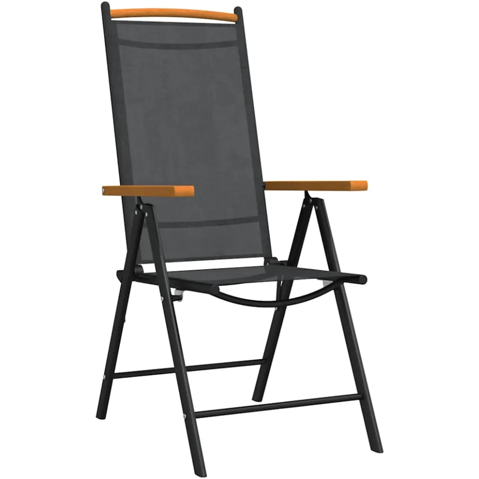 vidaXL 7-delige Tuinset aluminium zwart en bruin, foto 4