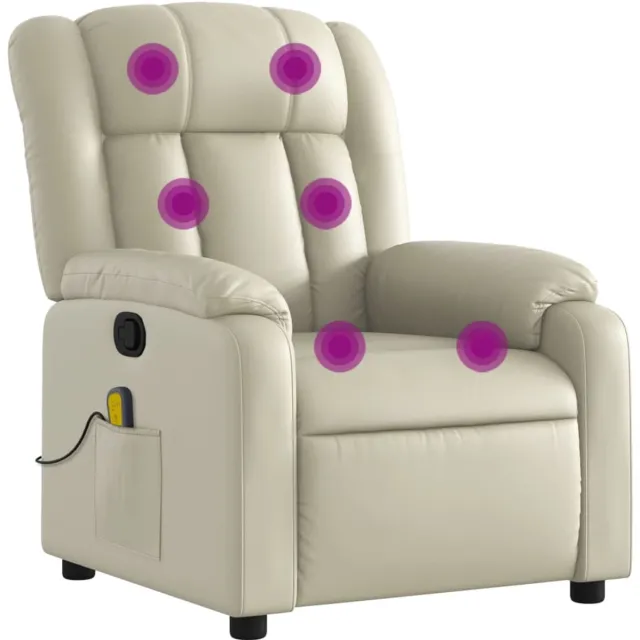 vidaXL Massagestoel - van - kunstleer - in - crèmekleur