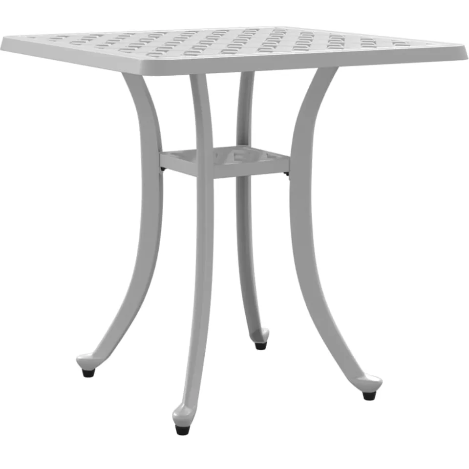 vidaXL Tuintafel 53x53x53 cm gietaluminium wit