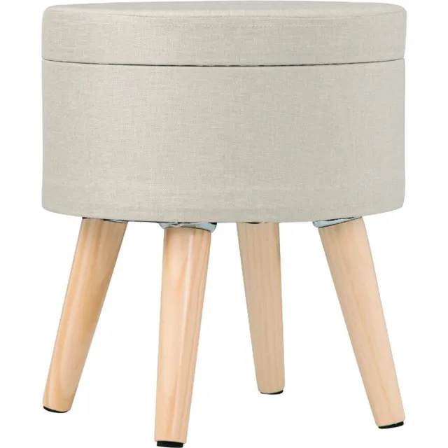 Happyment Luxe poef - Voetenbank met opbergruimte - Opbergbox hocker - Zitkist met deskel - Black friday - Kerstcadeau - Licht Grijs